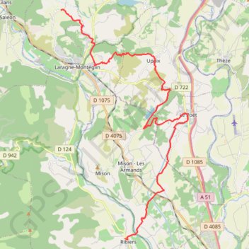 Trace GPS Arzeliers - Ribiers (Grande Traversée des Préalpes), itinéraire, parcours