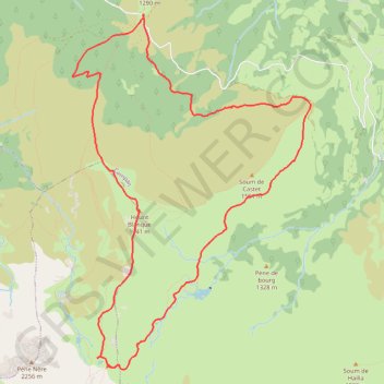 Trace GPS Le Lac de l'Œuf depuis le Col de la Courade, itinéraire, parcours