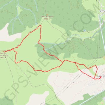 Trace GPS Tarascon Niaux Lapège Roc de Querquéou, itinéraire, parcours