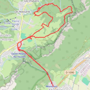 Trace GPS Les Dioux - Montfort, itinéraire, parcours
