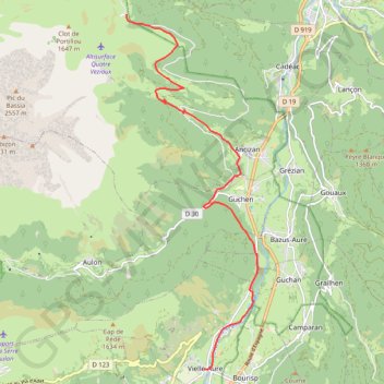 Trace GPS Hourquette d'Ancizan, itinéraire, parcours