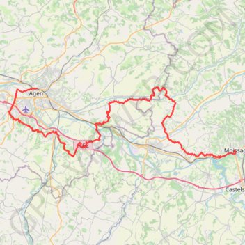 Trace GPS Le chemin clunisien - De Moissac à Agen, itinéraire, parcours