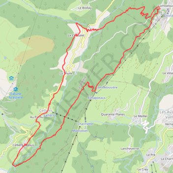 Trace GPS Boucle Combelouvière Celliers, itinéraire, parcours