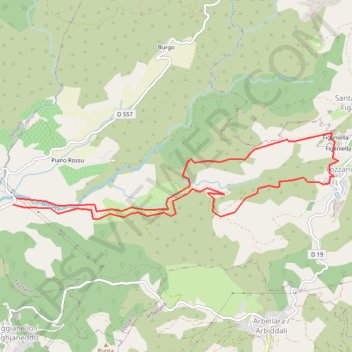 Trace GPS Rando de Fozzano, itinéraire, parcours