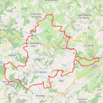 Trace GPS La Cyriade - Saint-Cyr-les-Vignes, itinéraire, parcours