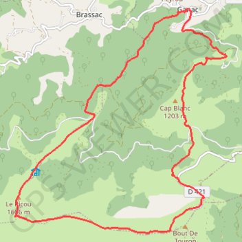 Trace GPS Picou depuis Ganac, itinéraire, parcours