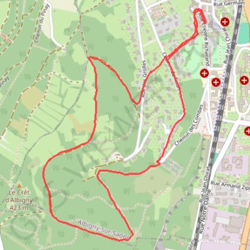 Trace GPS Parcours de santé - Albigny, itinéraire, parcours