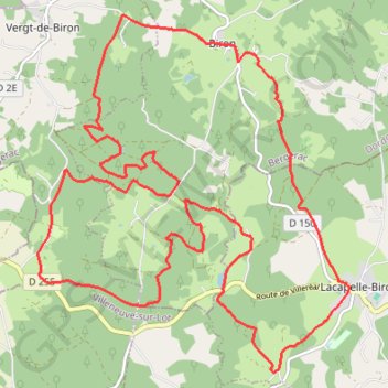 Trace GPS La forêt de Biron, itinéraire, parcours