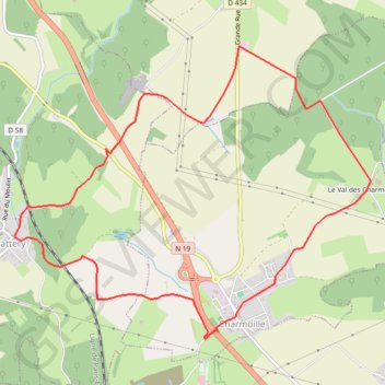 Trace GPS Charmoille-grattery-bougnon, itinéraire, parcours