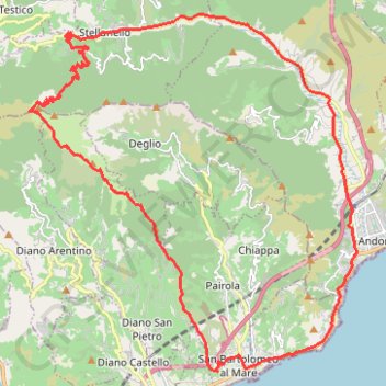 Trace GPS Pizzo d'Evigno, itinéraire, parcours