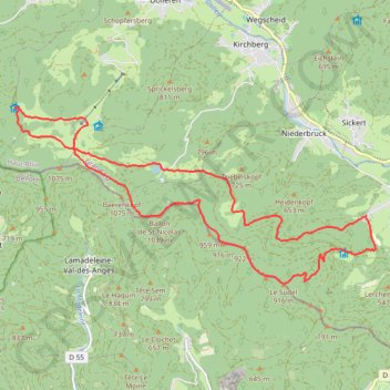 Trace GPS Sur les crêtes du Baerenkopf, itinéraire, parcours