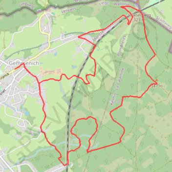 Trace GPS Preuswald gemmenich, itinéraire, parcours