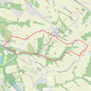 Trace GPS Autour de Clermont-le-Fort, itinéraire, parcours