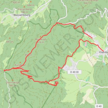 Trace GPS Osenbach, Boenlesgrab, itinéraire, parcours