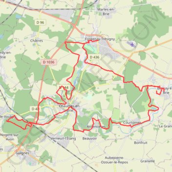 Trace GPS Fontenay Tresigny, itinéraire, parcours
