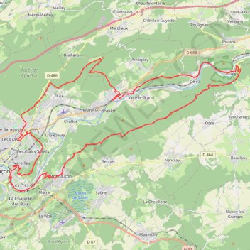 Trace GPS Les Bois de l'Est de Besançon, itinéraire, parcours