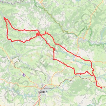 Trace GPS Circuit de Villecomtal - Conques - Séverac-l'Église, itinéraire, parcours