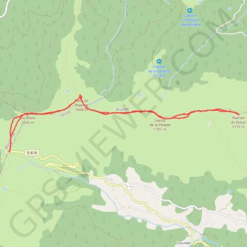 Trace GPS Sarrat de la Pelade - Rocher de Batail, itinéraire, parcours
