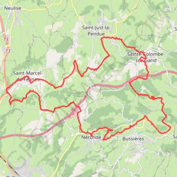 Trace GPS Montagnes du Matin - Saint-Marcel-de-Félines, itinéraire, parcours