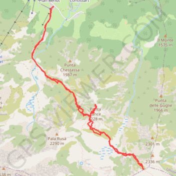 Trace GPS Colle Portia - Punta Lance, itinéraire, parcours
