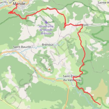 Trace GPS Mende - La Fage, itinéraire, parcours