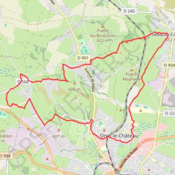 Trace GPS Rodez Agglomeration - Circuit 16 - La Castonétoise, itinéraire, parcours