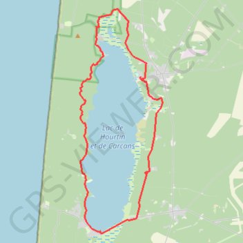 Trace GPS Hourtin - Tour du lac - 6477 - UtagawaVTT.com, itinéraire, parcours