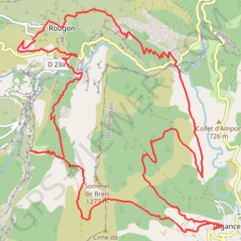 Trace GPS Gorges du Verdon, boucle par les belvédères de Rancoumas et du Point Sublime, itinéraire, parcours