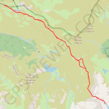 Trace GPS Lac de Bassias depuis Hautacam, itinéraire, parcours