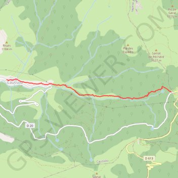Trace GPS Du col de Marmare à Caussou, itinéraire, parcours