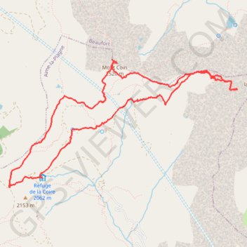 Trace GPS Mont Coin depuis le Cormet d'Arêches, itinéraire, parcours