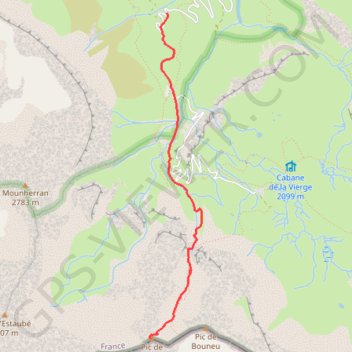 Trace GPS Pic de Gabiédou, itinéraire, parcours
