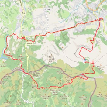 Trace GPS La Rhune, itinéraire, parcours