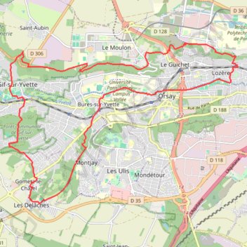Trace GPS De Lozere à Gif-sur-Yvette, itinéraire, parcours