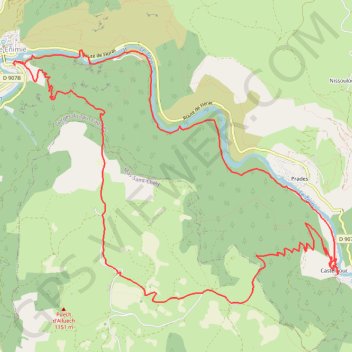 Trace GPS Sainte Enimie - Castelbouc, itinéraire, parcours