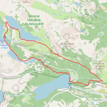 Trace GPS Les lacs autour du pic de Néouvielle, itinéraire, parcours