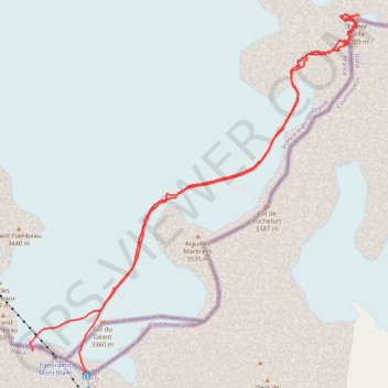 Trace GPS Dent du Géant, itinéraire, parcours