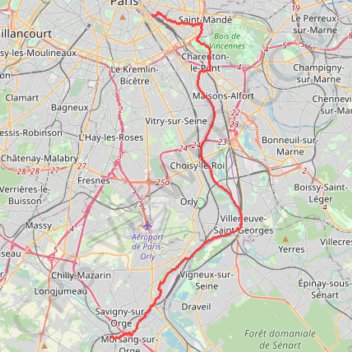 Trace GPS Paris Epinay, itinéraire, parcours