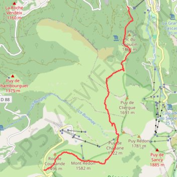 Trace GPS Chastreix sancy mont dore, itinéraire, parcours