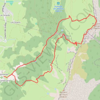 Trace GPS Pic saint michel via le col de l'arc, itinéraire, parcours