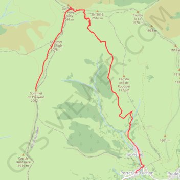 Trace GPS Sommets de Pouy Louby et de Pouyaué, itinéraire, parcours