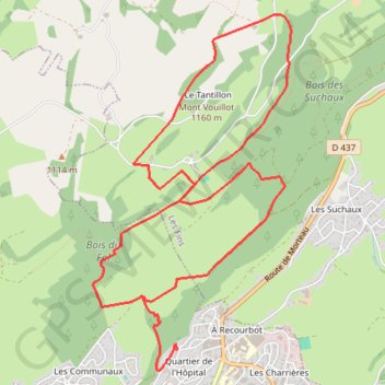 Trace GPS Chemin des Loquets par le Mont Vouillot, itinéraire, parcours