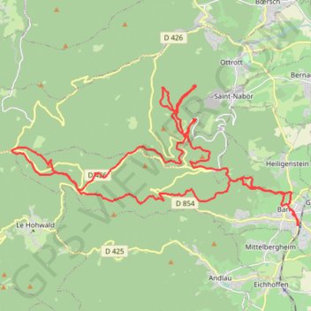 Trace GPS Petit tour du Mont Sainte-Odile, itinéraire, parcours