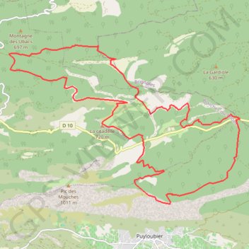 Trace GPS Puits d'Auzon - Vauvenargues, itinéraire, parcours