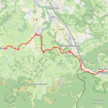 Trace GPS Chemin du Piémont Pyrénéen - De Saint-Pé-de-Bigorre à Bruges, itinéraire, parcours