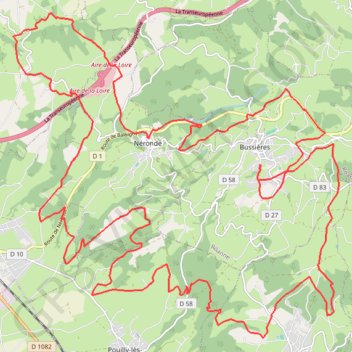 Trace GPS La Bussièroise - Bussières, itinéraire, parcours