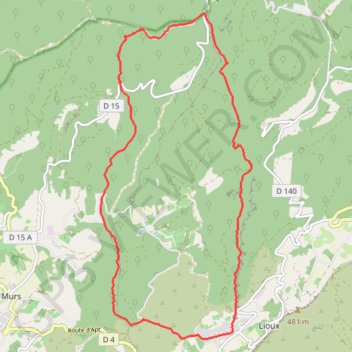Trace GPS Combe de Vaumale et Combe de Lioux, itinéraire, parcours