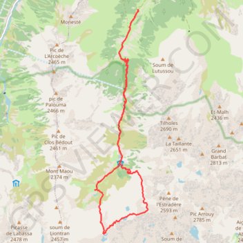 Trace GPS Une boucle par le col de Gisletas, itinéraire, parcours