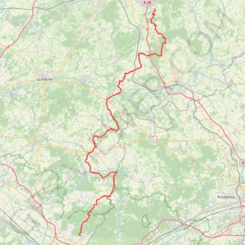 Trace GPS GR36 De Saint Mars-d'Outillé (Sarthe) à Brain-sur-Allonnes (Maine-et-Loire), itinéraire, parcours