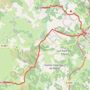 Trace GPS Fau de Peyre - Prinsuejols, itinéraire, parcours